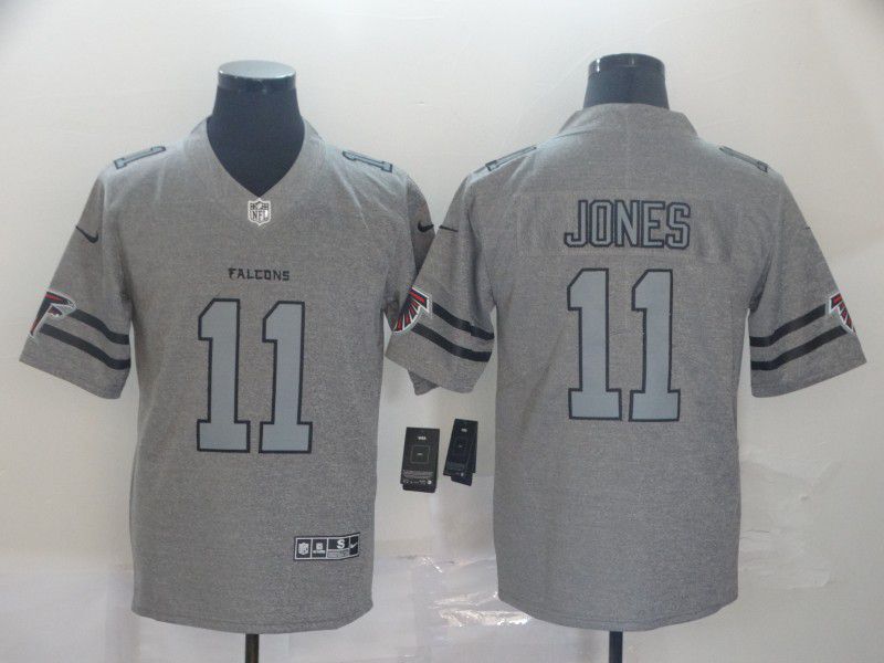 Men Atlanta Falcons #11 Jones Grey Retro Nike NFL Jerseys